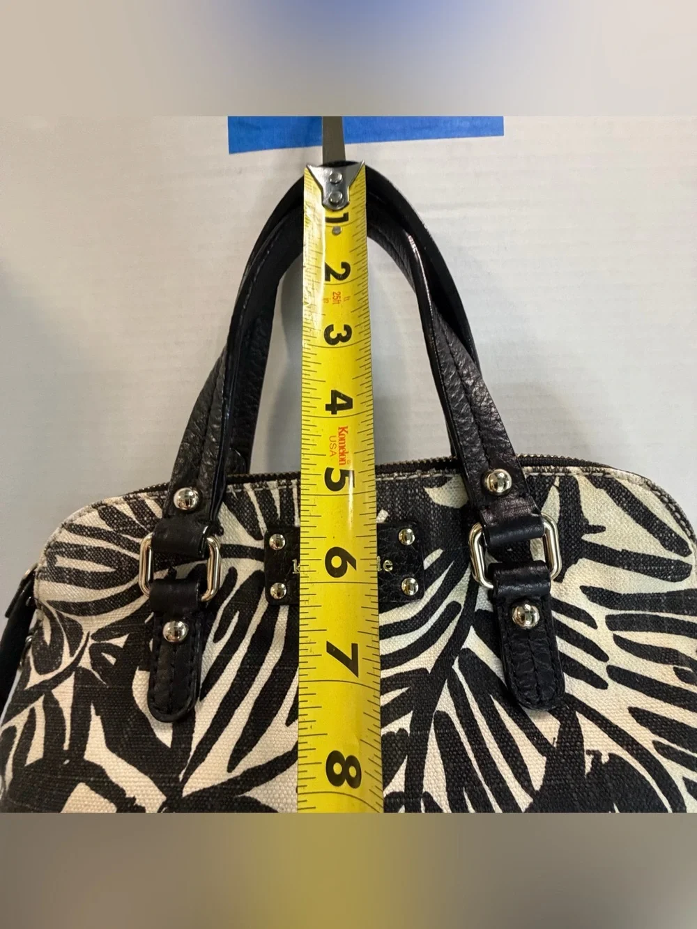 kate spade Black and Cream Botanical Print Satchel